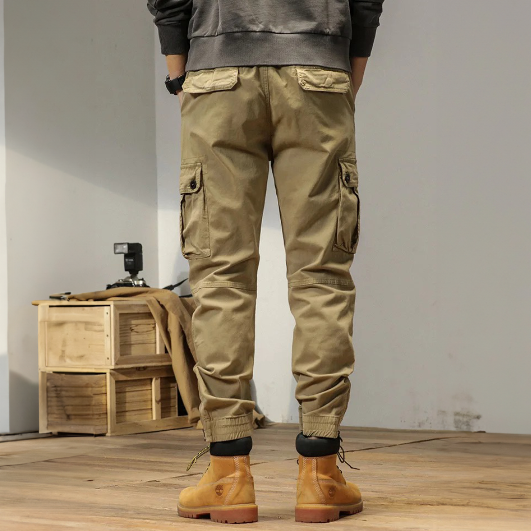 Men's Slim Fit Waterproof Cargo Trousers - product view | SAINT DOR