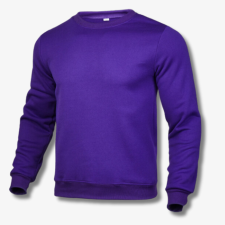 Men's plain crew neck sweatshirt in Purple