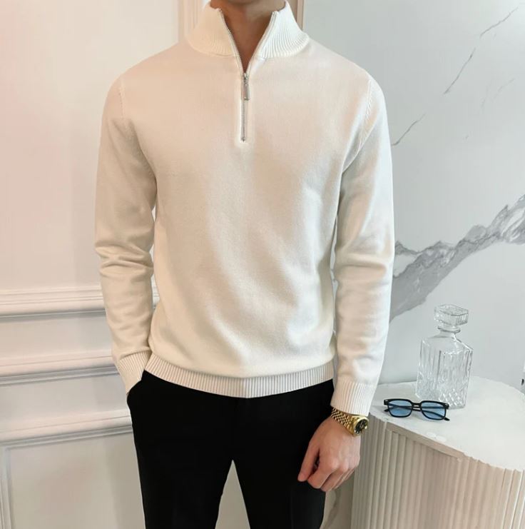 Men's half-zip jumper - detail