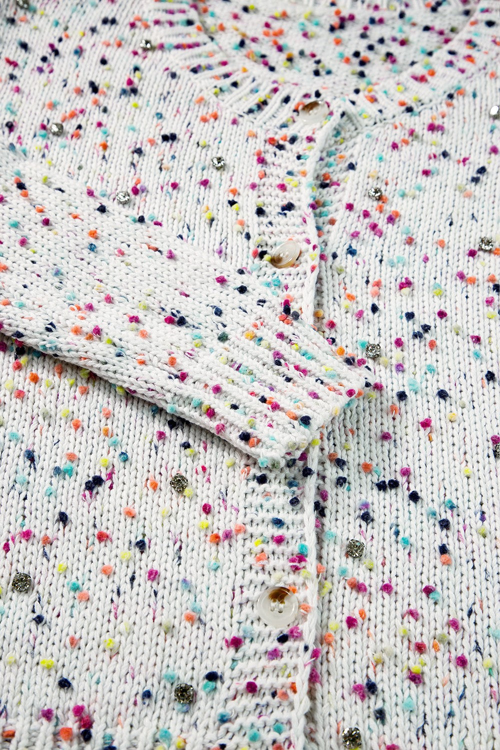 Women's speckled knit cardigan - detail