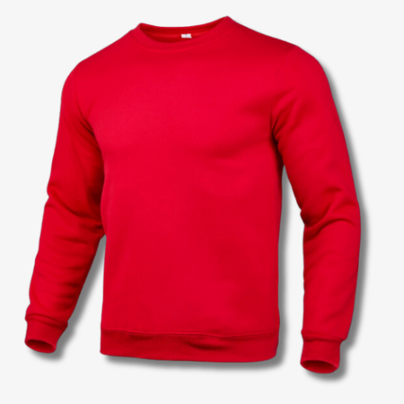 Men's plain crew neck sweatshirt in Red