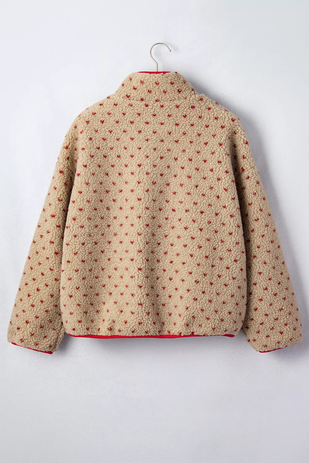 Women's heart print fleece sweatshirt - detail