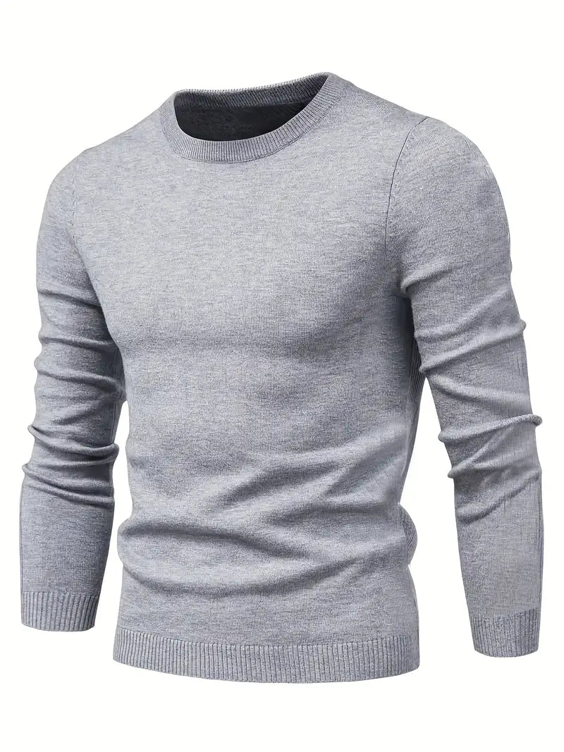 Men's fine knit jumper in Grey