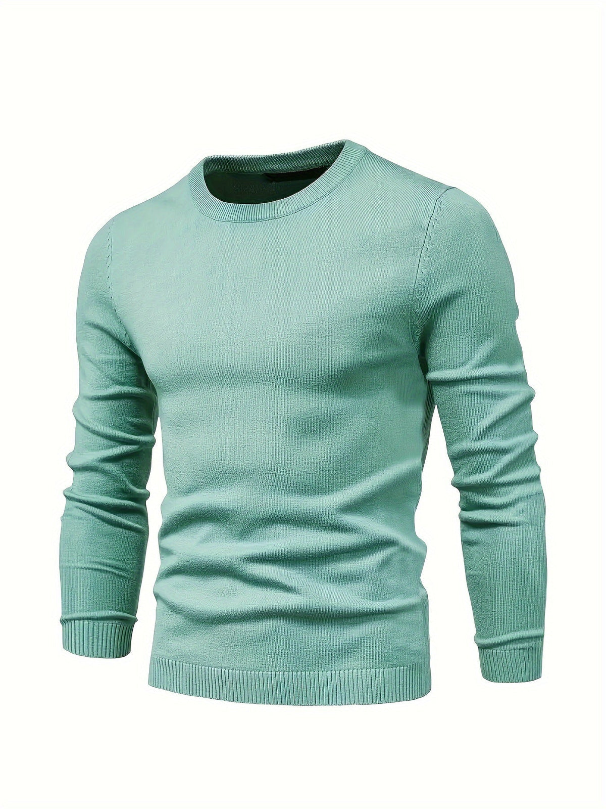 Men's fine knit jumper in Mint