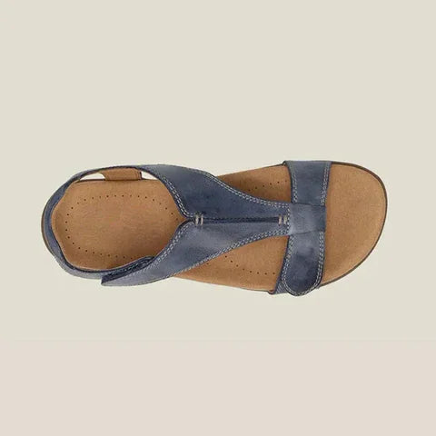 Women's Sandals - Orthopedic Vegan Leather Sandals in Black