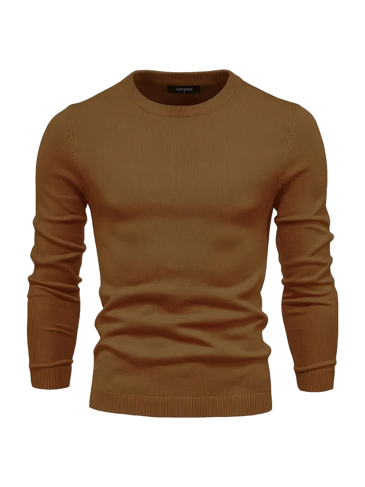 Men's fine knit jumper in Tan