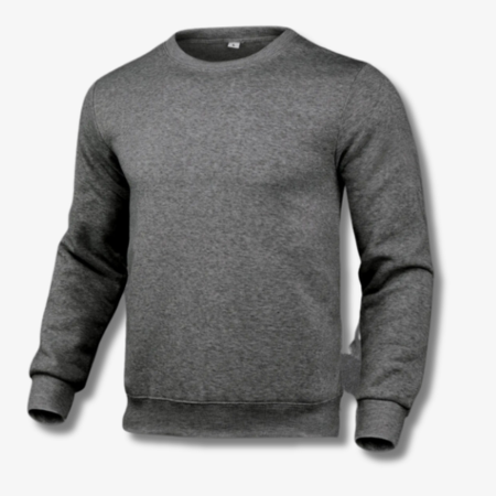 Men's plain crew neck sweatshirt in Charcoal