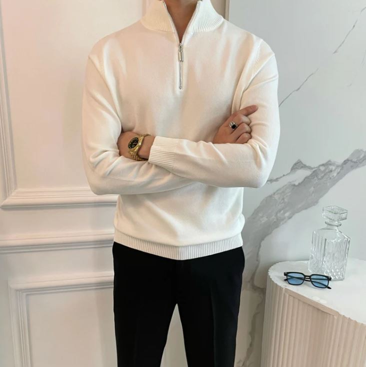 Men's half-zip jumper - detail