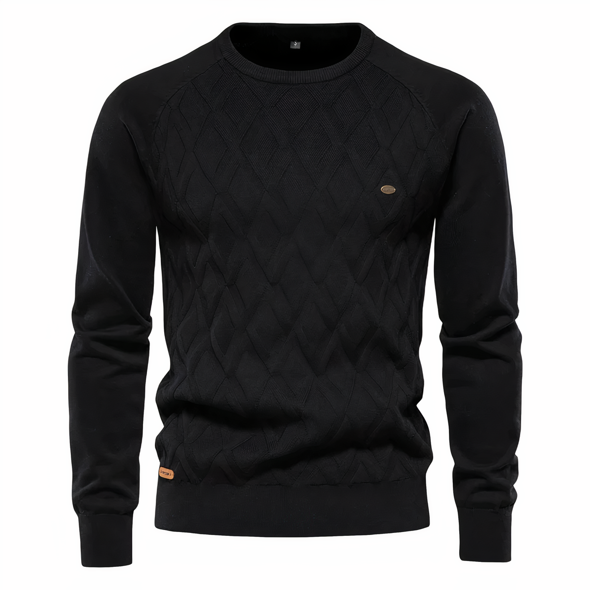 Men's diamond texture jumper in Black