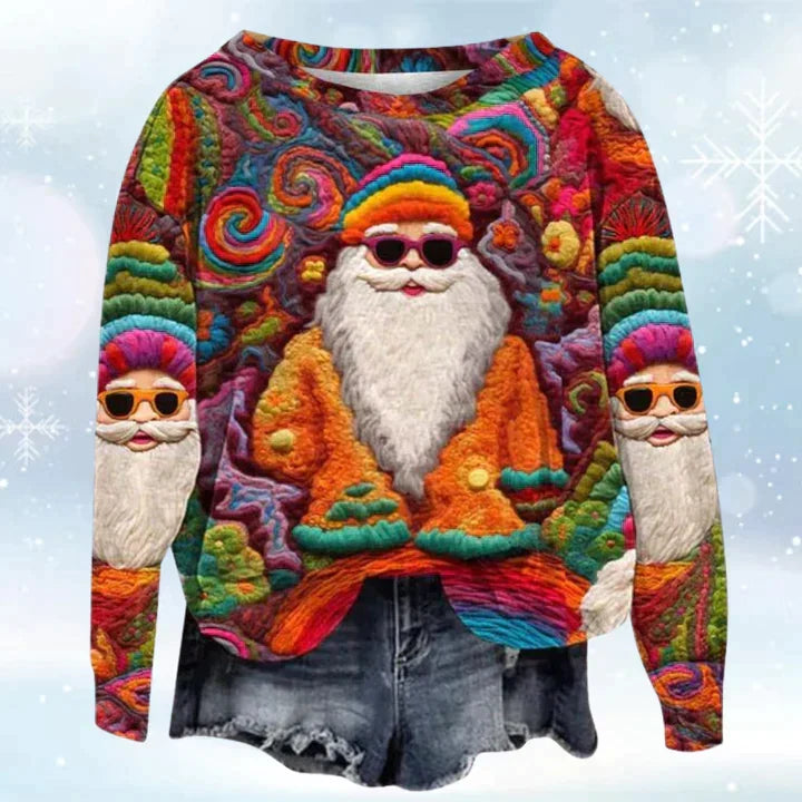 Men's Christmas jumper with all-over print in Bright Santa