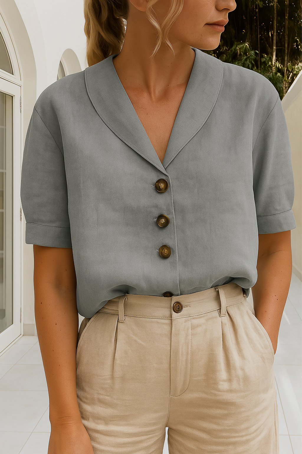 Women's Top - Elegant Blouse in Black