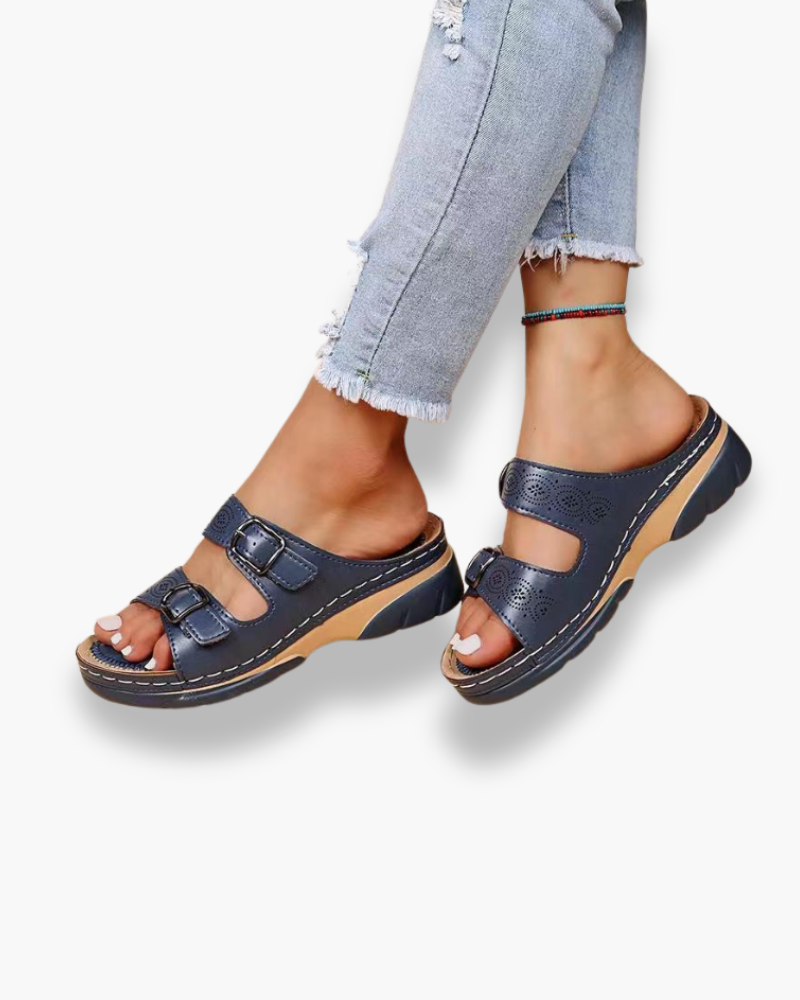Women's adjustable strap summer sandals – Saint Dor UK – back view