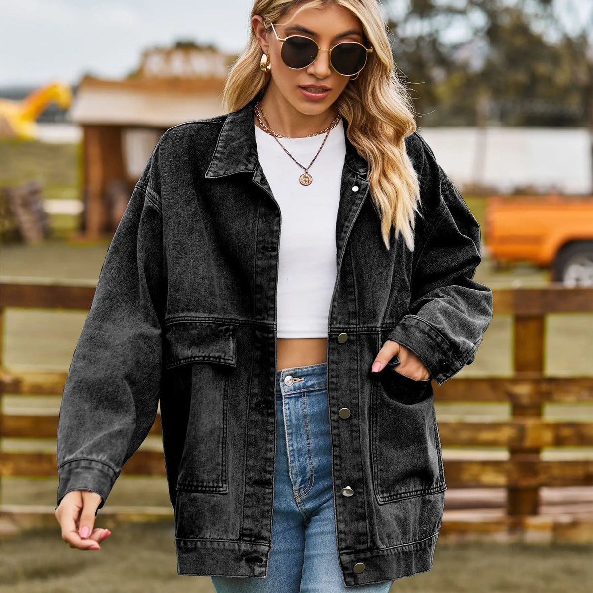 Women's Denim Jacket in Black