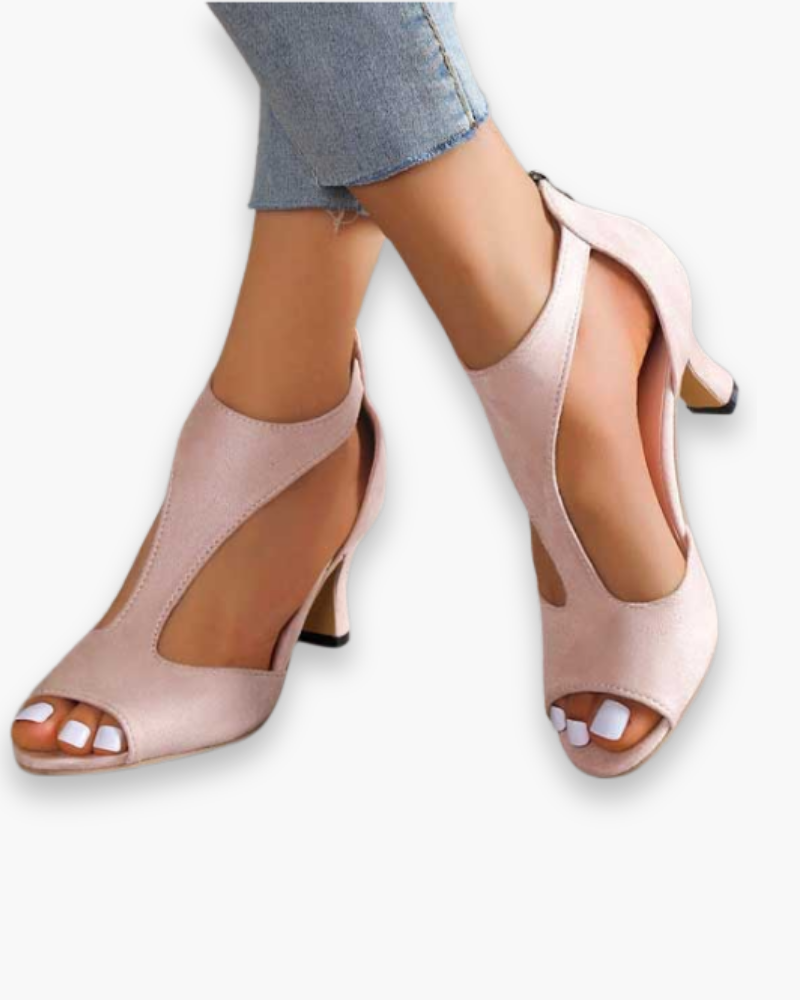 Women's open-toe strappy heeled sandals – Saint Dor UK – front view