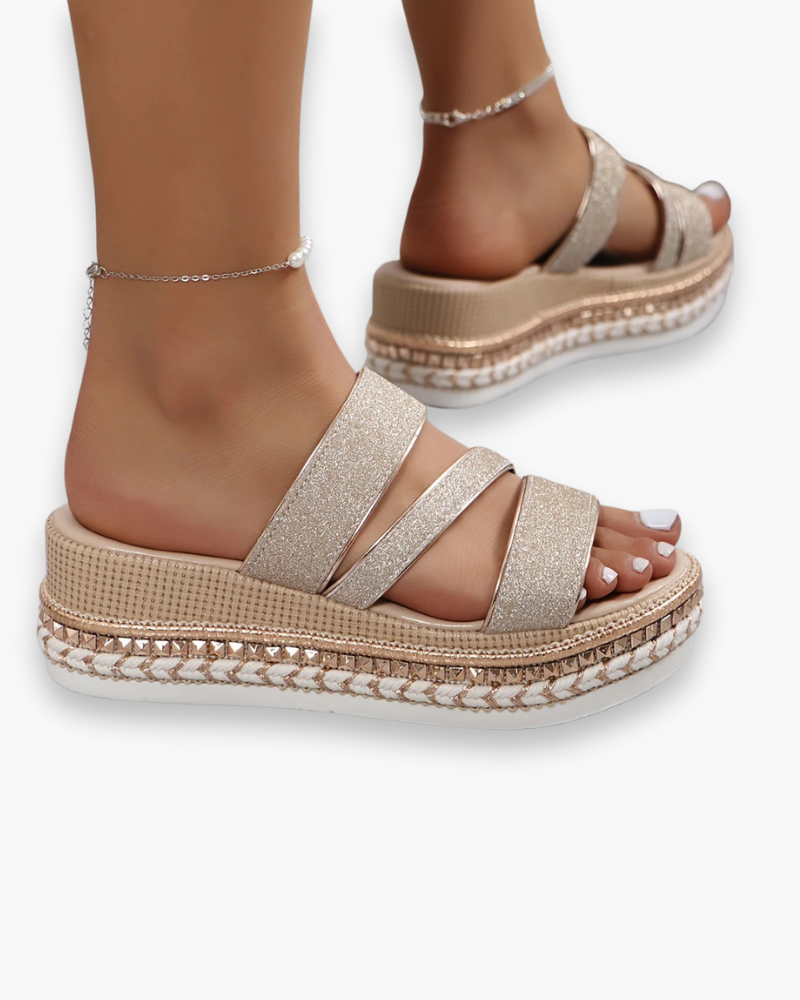 Women's platform sandals with breathable design – Saint Dor UK – side view