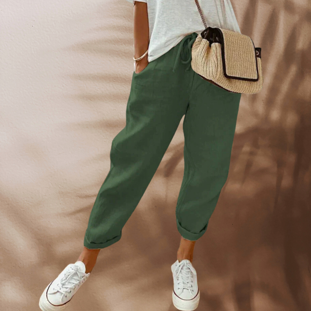 Women's Trousers - Casual and Stylish Summer Pants in Zwart