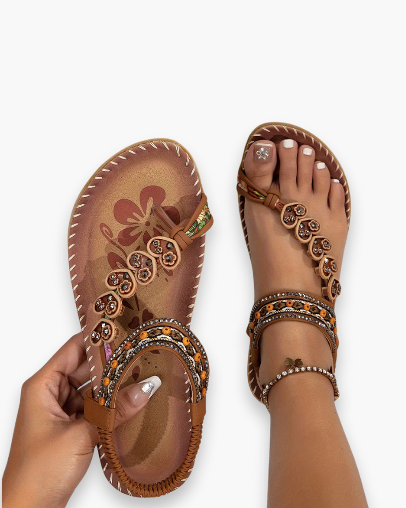 Women's boho adjustable strap summer sandals – Saint Dor UK – front view