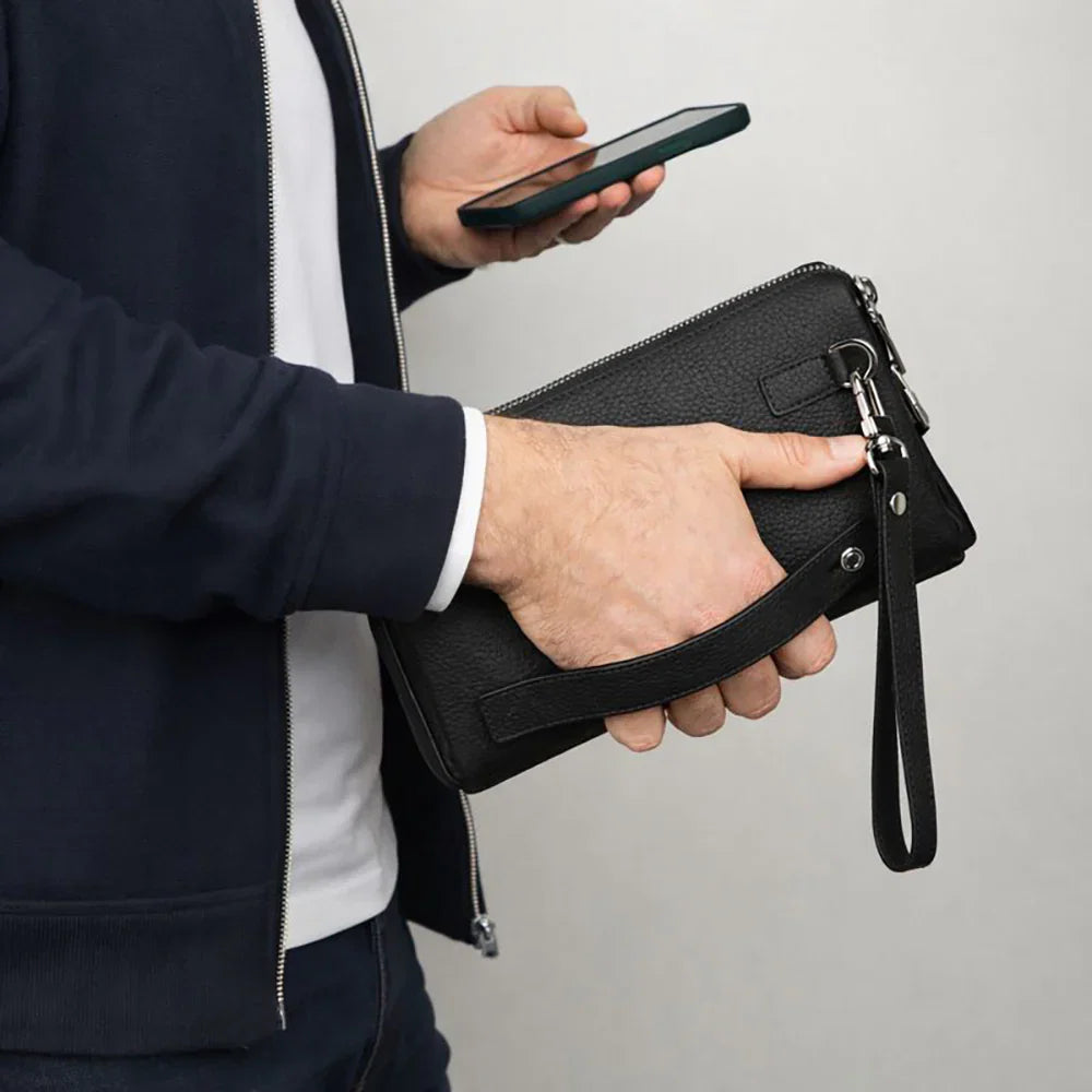 Men's Leather Clutch – Full-grain leather – view 3