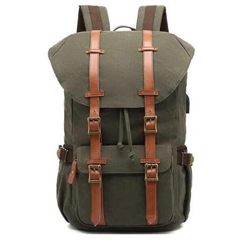 Leather Backpack in Green