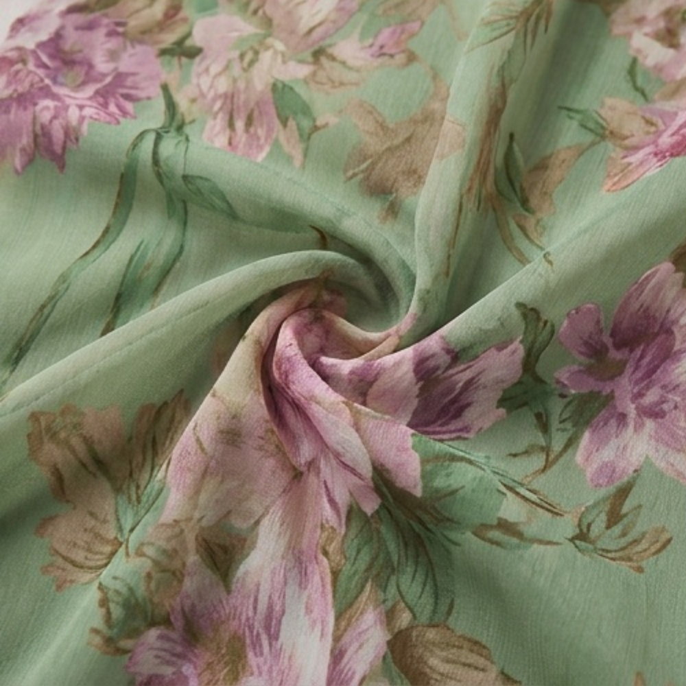 Women's sage floral halter maxi dress - detail