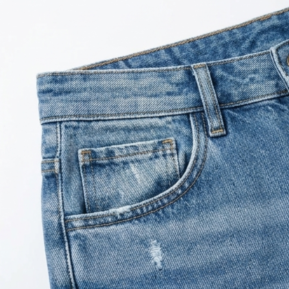 Women's cropped straight leg jeans - detail