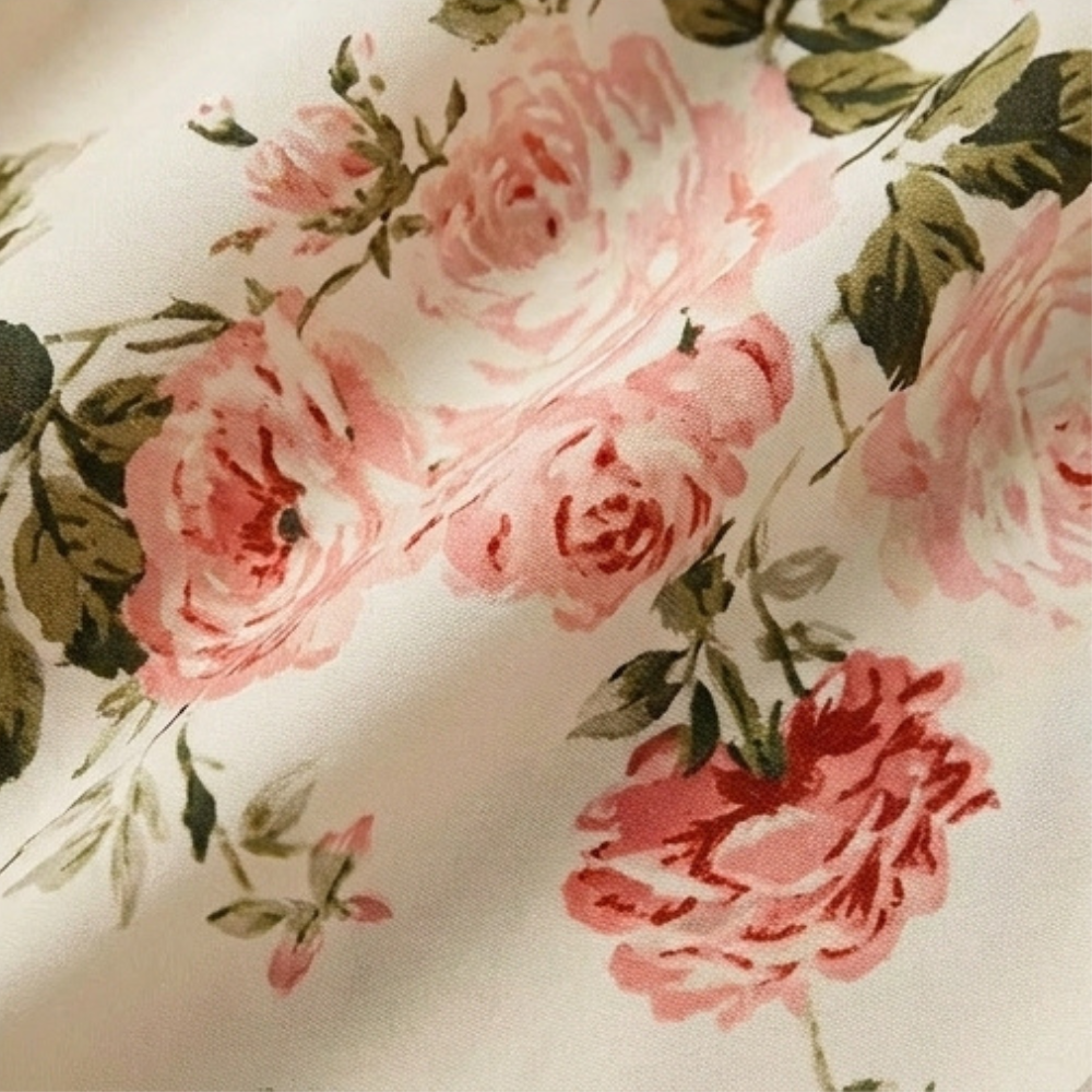 Women's smocked floral midi dress - detail