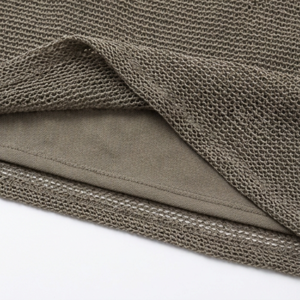 Women's cowl neck knit halter top - detail