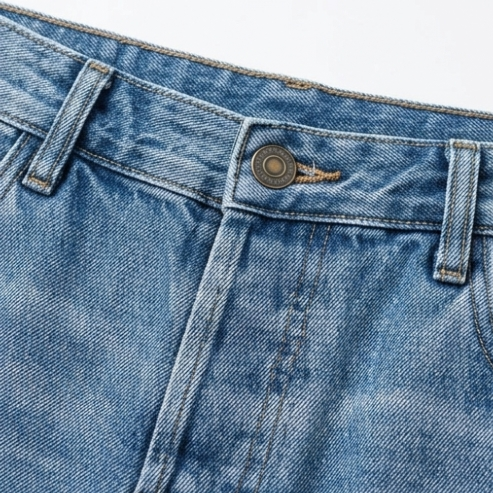 Women's cropped straight leg jeans - detail