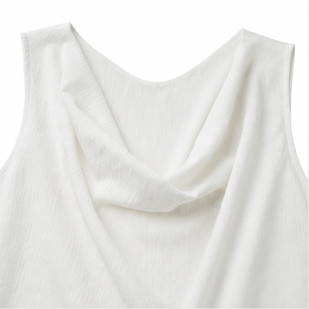 Women's cowl neck mini dress - detail