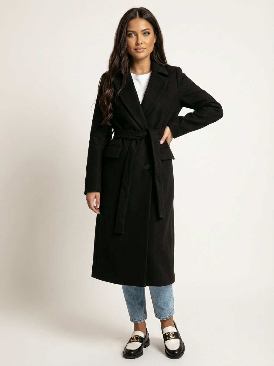 Women's Long Coat in Black