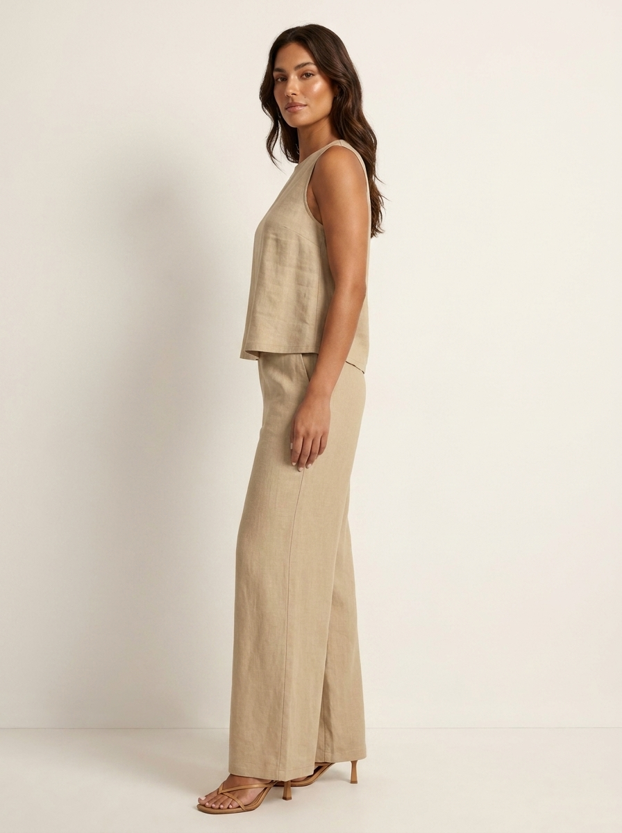 Linen-Look Top and Trousers — view 4