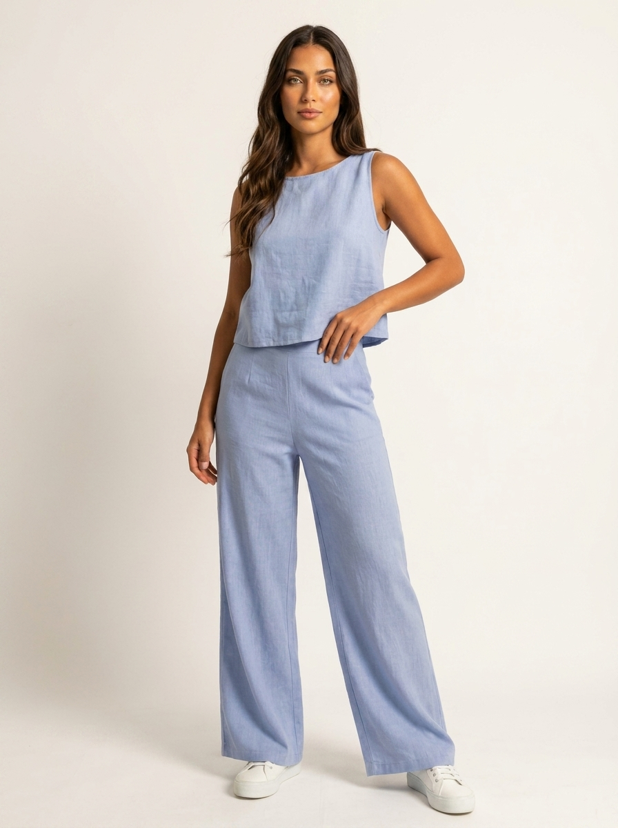 Linen-Look Top and Trousers — view 9