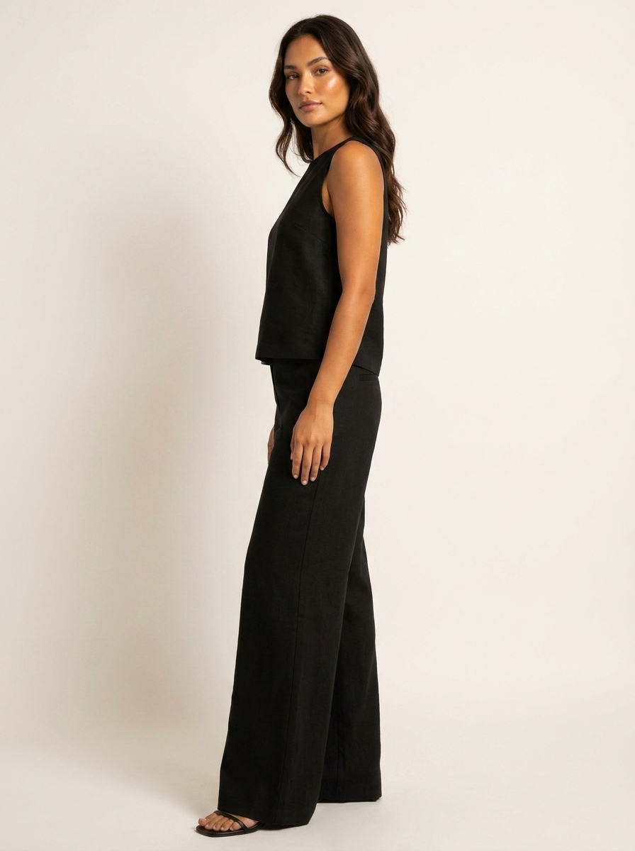 Linen-Look Top and Trousers — view 6