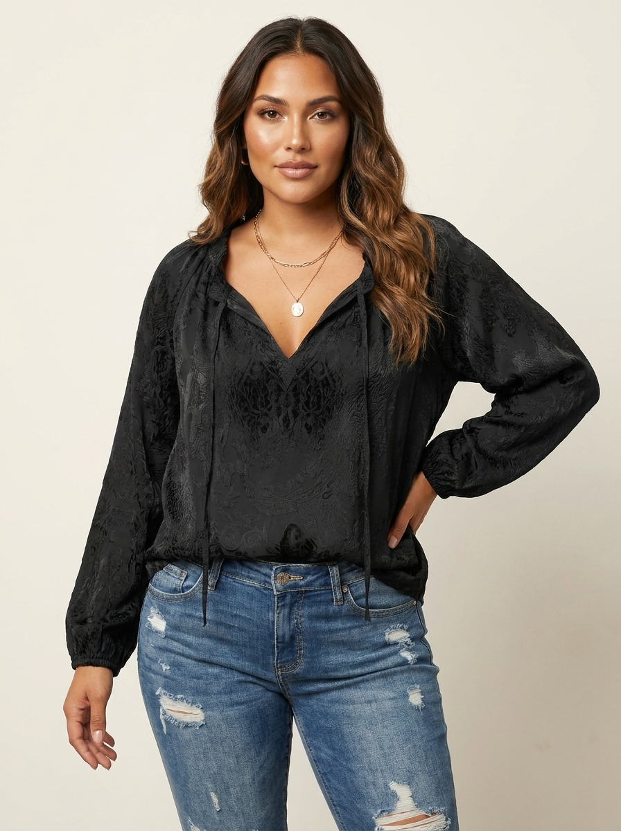 Women's Lace Blouse in Black