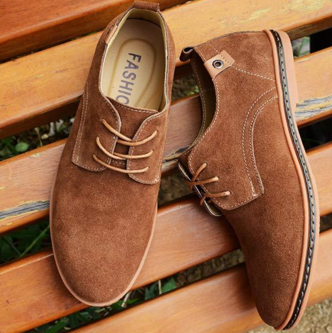 Men's Suede Lace-Up Shoes – Elegant & Comfortable – Ideal for Weddings - lifestyle view