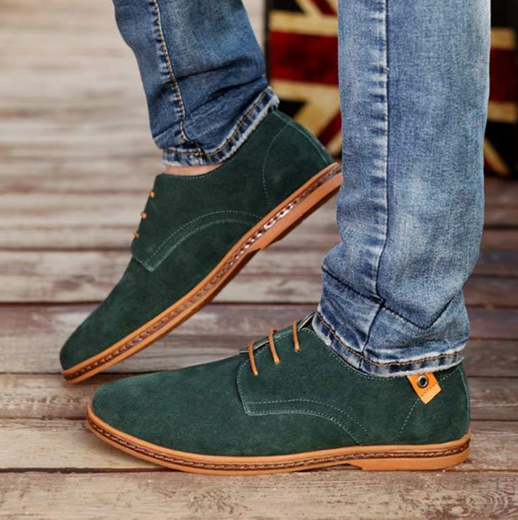 Men's Suede Lace-Up Shoes – Elegant & Comfortable – Ideal for Weddings - product view