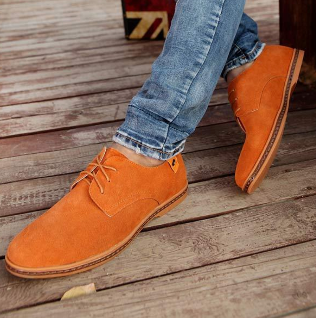 Men's Suede Lace-Up Shoes – Elegant & Comfortable – Ideal for Weddings - product view