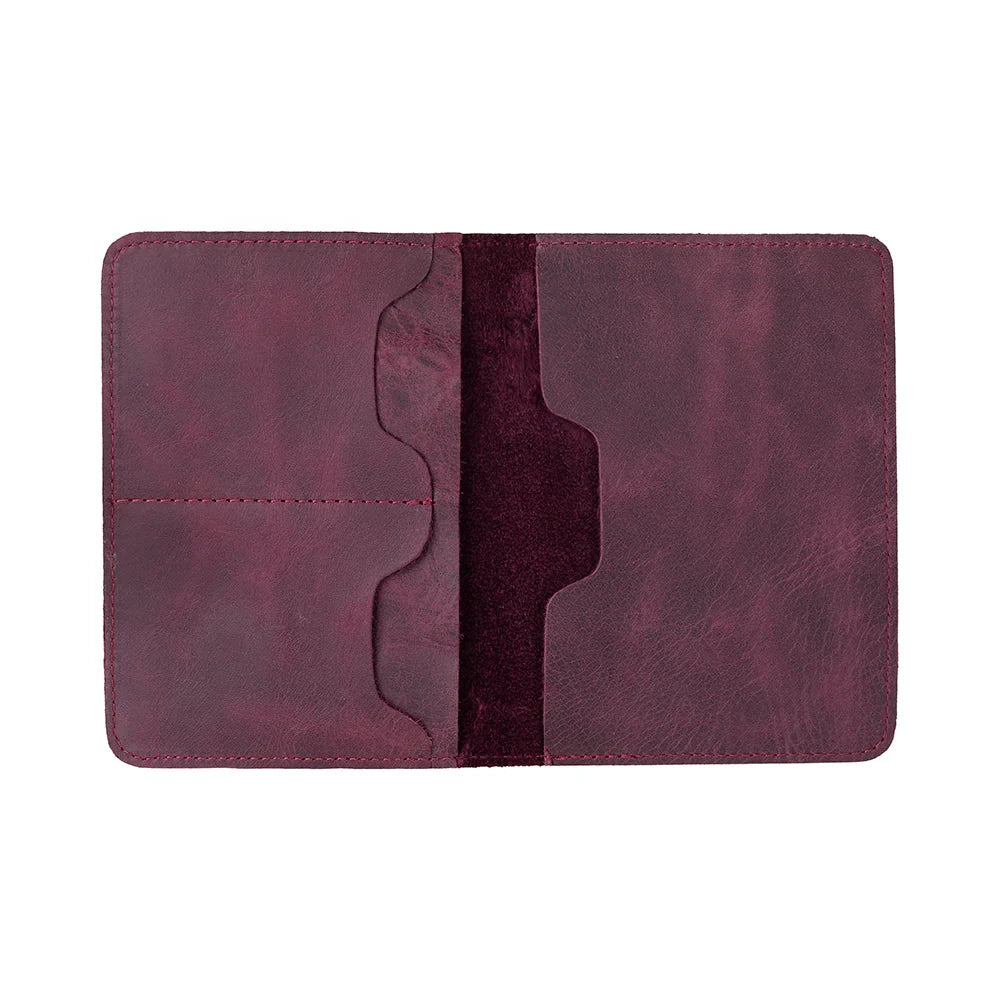 Leather Passport Holder in Scarlet