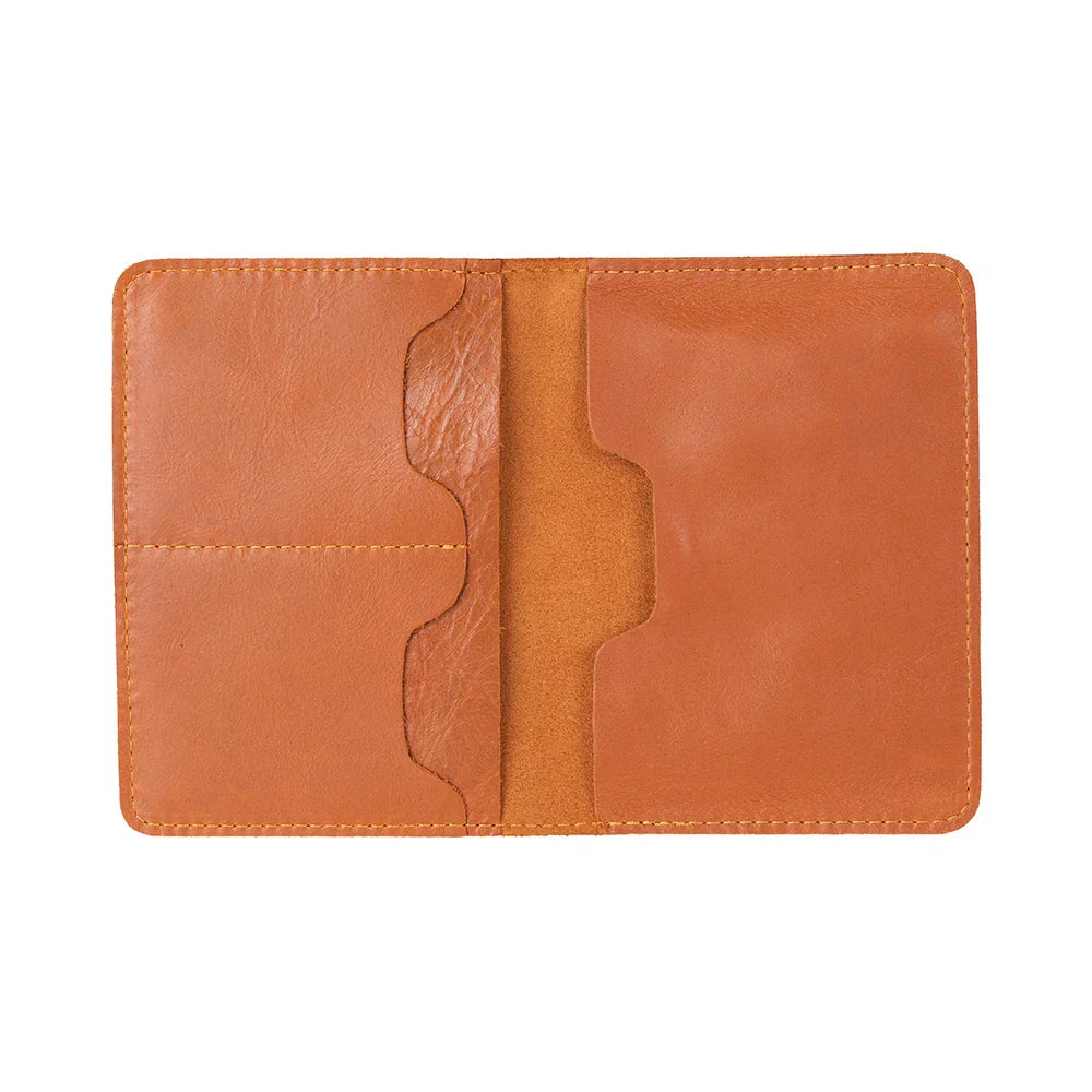 Leather Passport Holder in Tan
