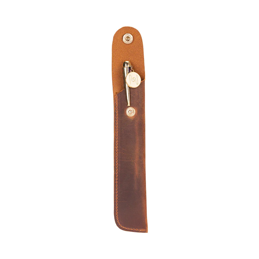 Leather Pen Case in Moccasin
