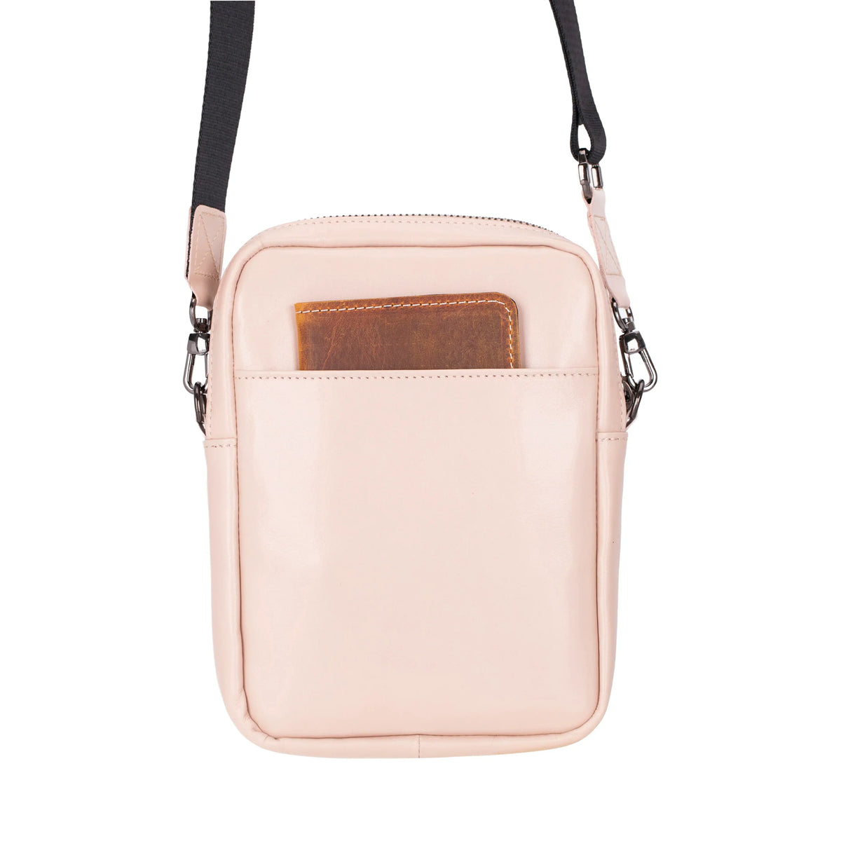 Leather Crossbody Phone Bag in Bisque