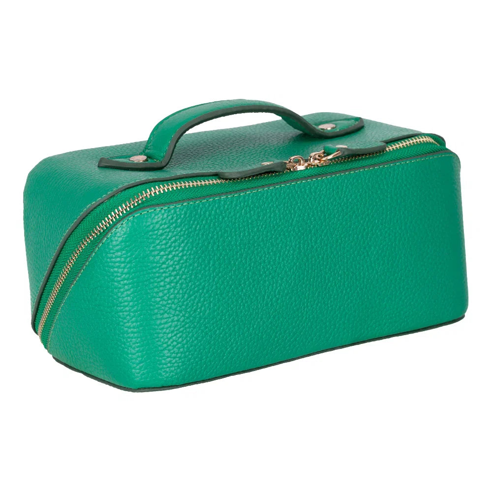 Leather Make-up Bag in Mint