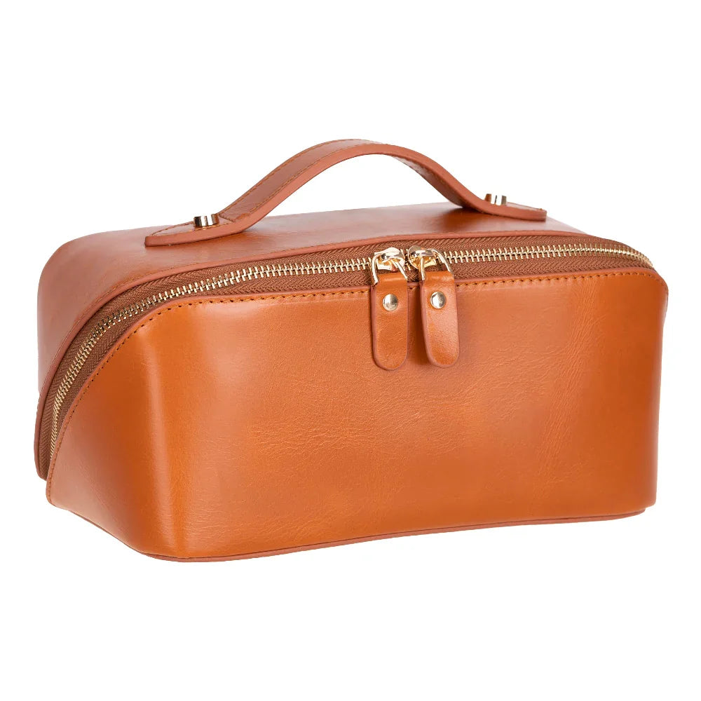 Leather Make-up Bag in Tinted