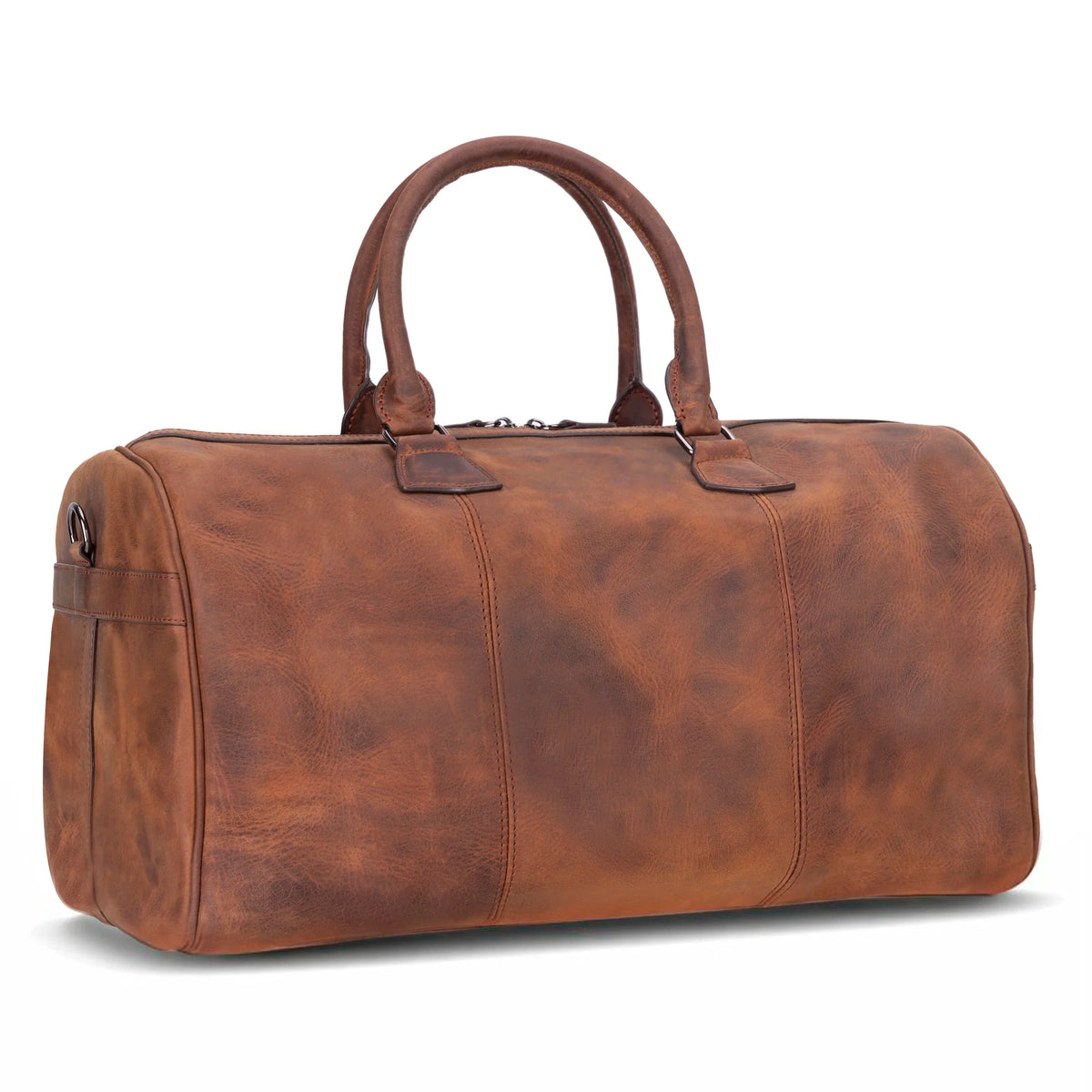 Leather Weekend Bag in Tan Brown