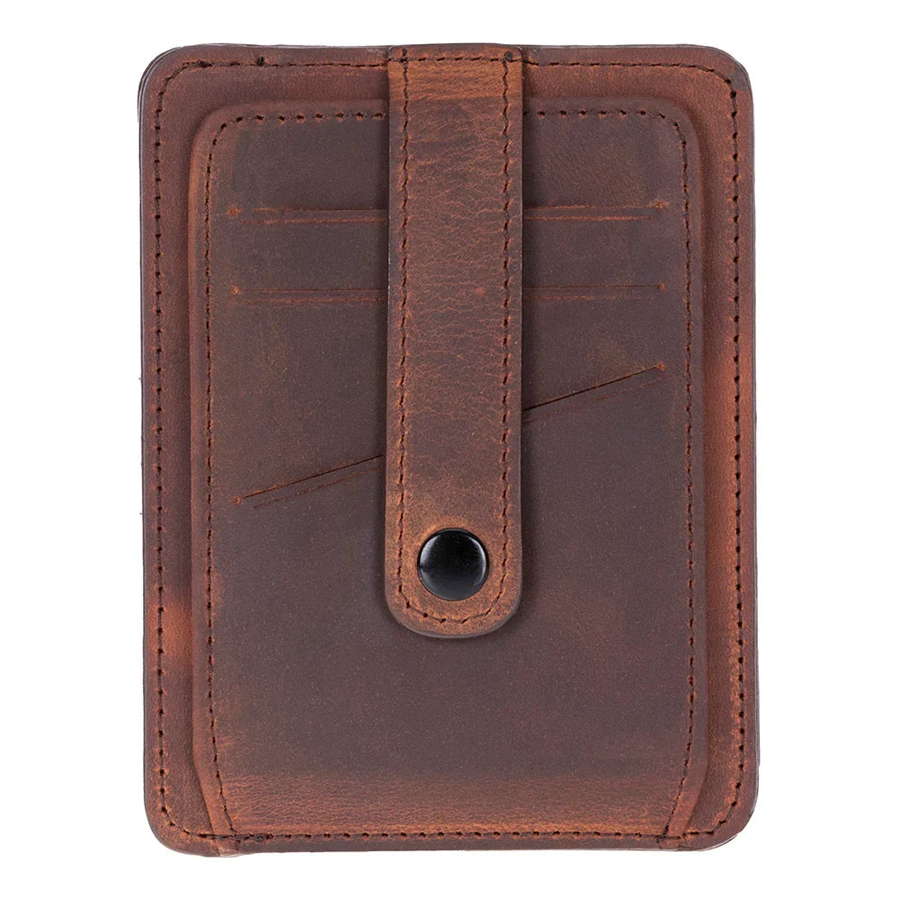 Leather Card Holder in Tan Brown