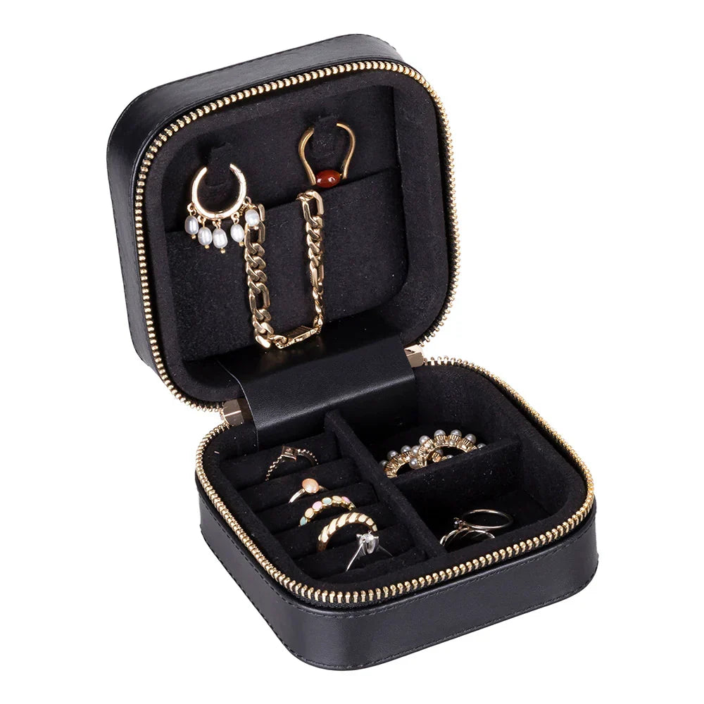 Leather Jewellery Box in Ghost White