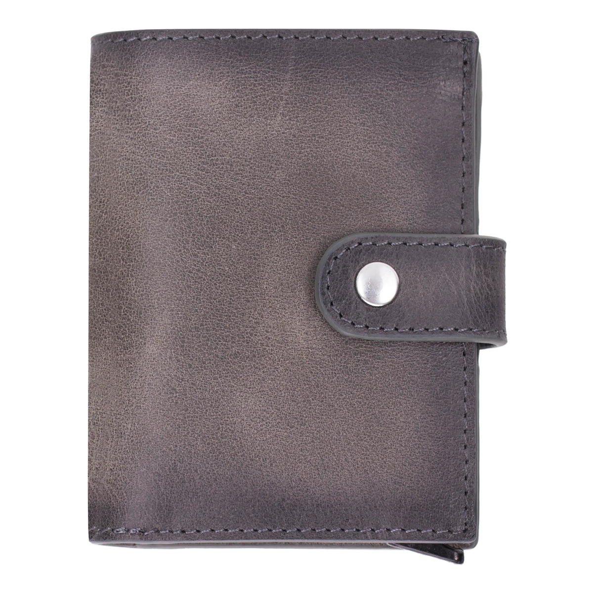 Leather Card Holder in Grey