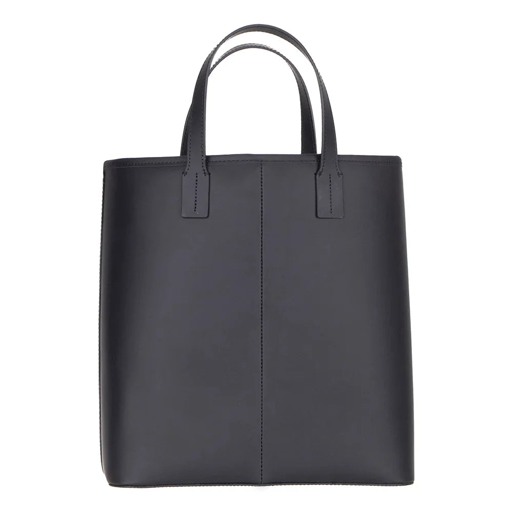 Leather Tote Bag in Storm Grey