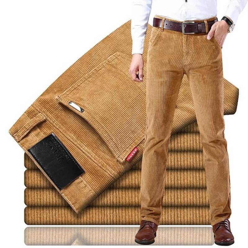 Men's Corduroy Trousers - Waist Sizing - front view | SAINT DOR