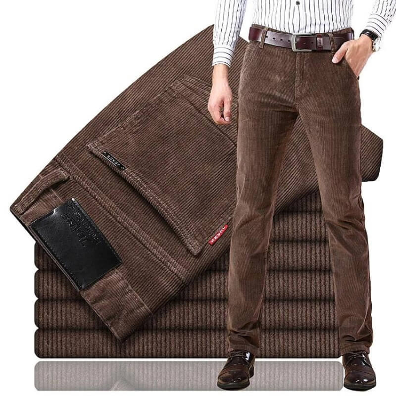 Men's Corduroy Trousers - Waist Sizing - side view | SAINT DOR